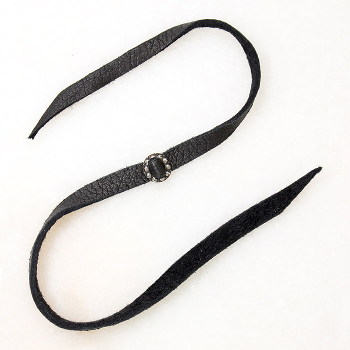 Cut Steel & Black Suede Choker/Bracelet by Ancient Influences