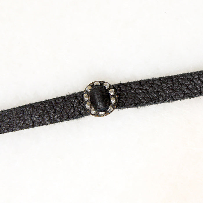 Cut Steel & Black Suede Choker/Bracelet by Ancient Influences