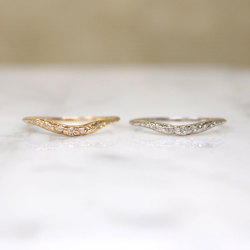 FLORAL CURVE with Diamonds a Recycled Revival Band