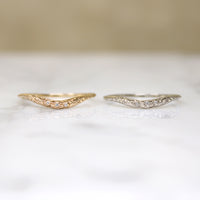 FLORAL CURVE with Diamonds a Recycled Revival Band