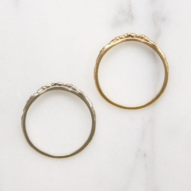 FLORAL CURVE with Diamonds a Recycled Revival Band