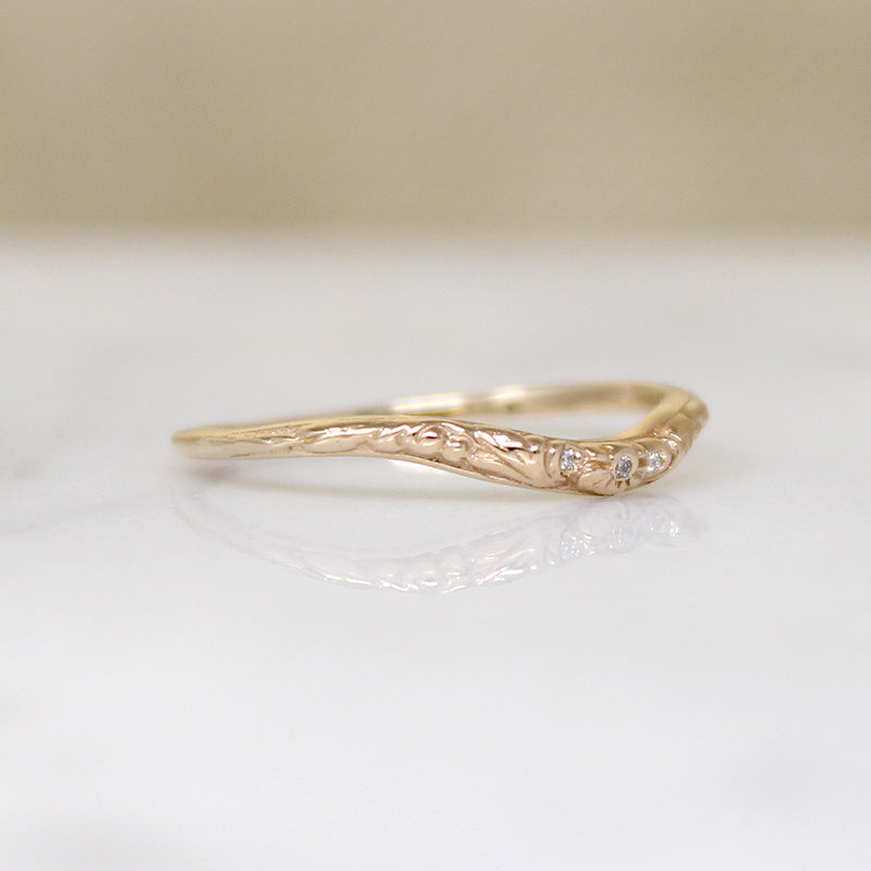 FLORAL CURVE with Diamonds a Recycled Revival Band