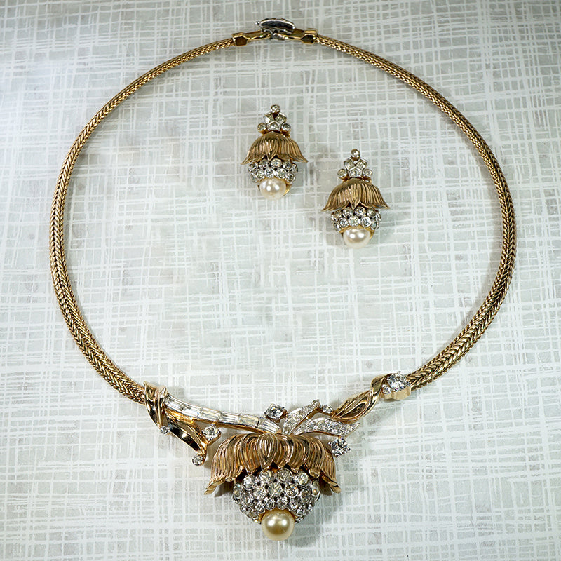 Retro Costume Jewel Set Signed Mazer Bros