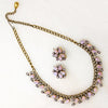 Magical Pink Faux Opal & Rhinestone Necklace & Earring Set