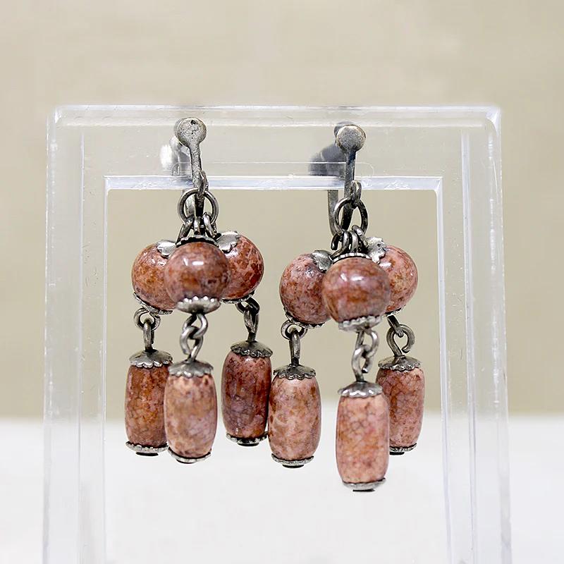 Pink Ceramic Bead Necklace & Earring Set