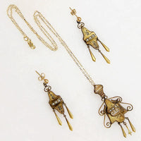 Victorian Gold Filled Earring & Pendant Set