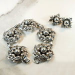 Gorgeous Foliate Sterling Bracelet & Earring Set by Cini