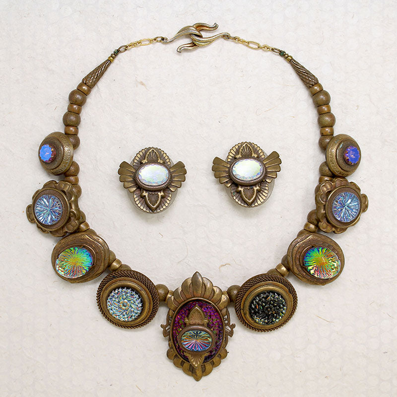 Outrageous Brass & Glass Set by Patrice