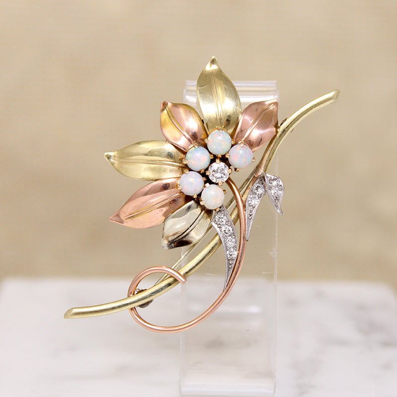Ravishing Retro Flora Brooch & Earring Set by Forstner