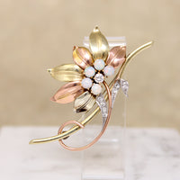 Ravishing Retro Flora Brooch & Earring Set by Forstner