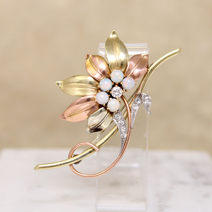 Ravishing Retro Flora Brooch & Earring Set by Forstner