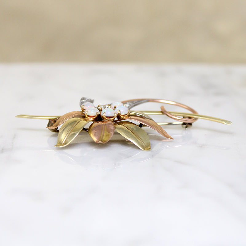 Ravishing Retro Flora Brooch & Earring Set by Forstner