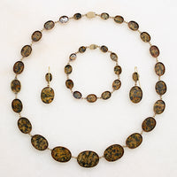 Georgian Jasper Necklace, Bracelet & Earring Suite