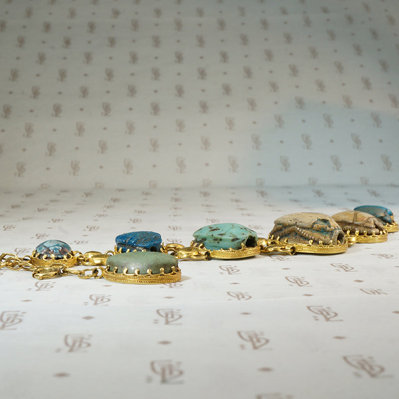 Gold Bracelet Set with Ancient Scarabs
