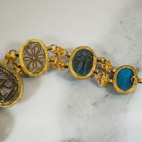 Gold Bracelet Set with Ancient Scarabs