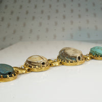 Gold Bracelet Set with Ancient Scarabs