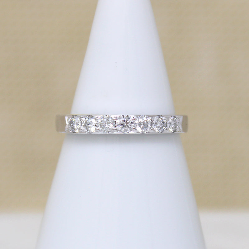 Handsome Seven Diamond & White Gold Band by 720