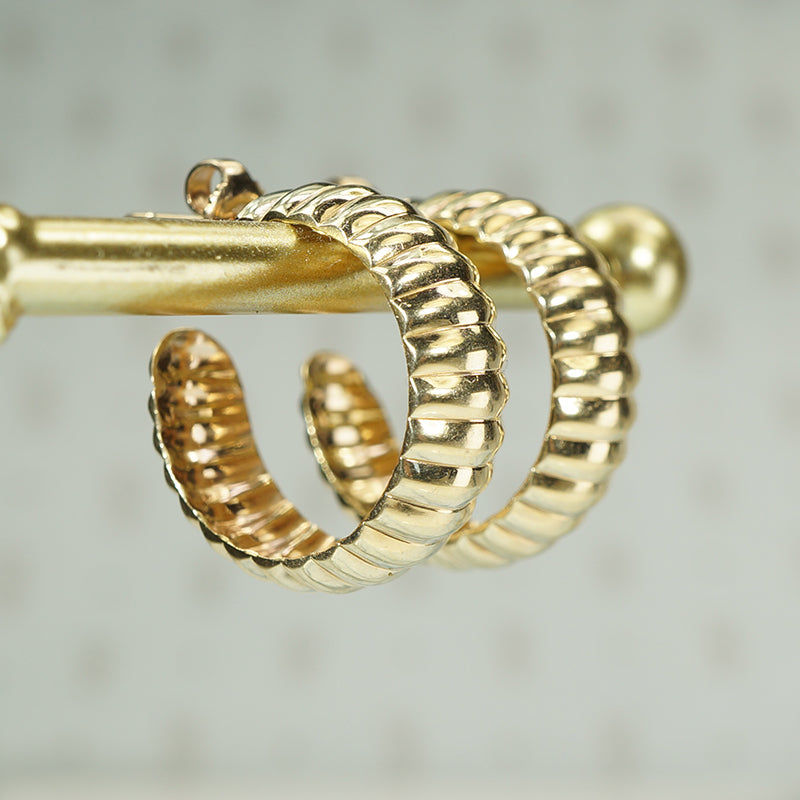 Gold Shrimp Hoops Circa 1970