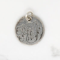 Individual Engraved Initials Victorian Silver Coin Charms