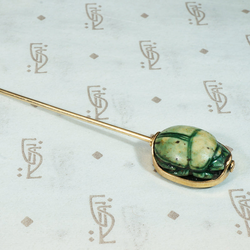 Beautiful Antique Scarab Stick Pin