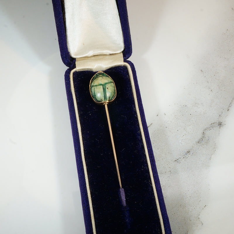 Beautiful Antique Scarab Stick Pin