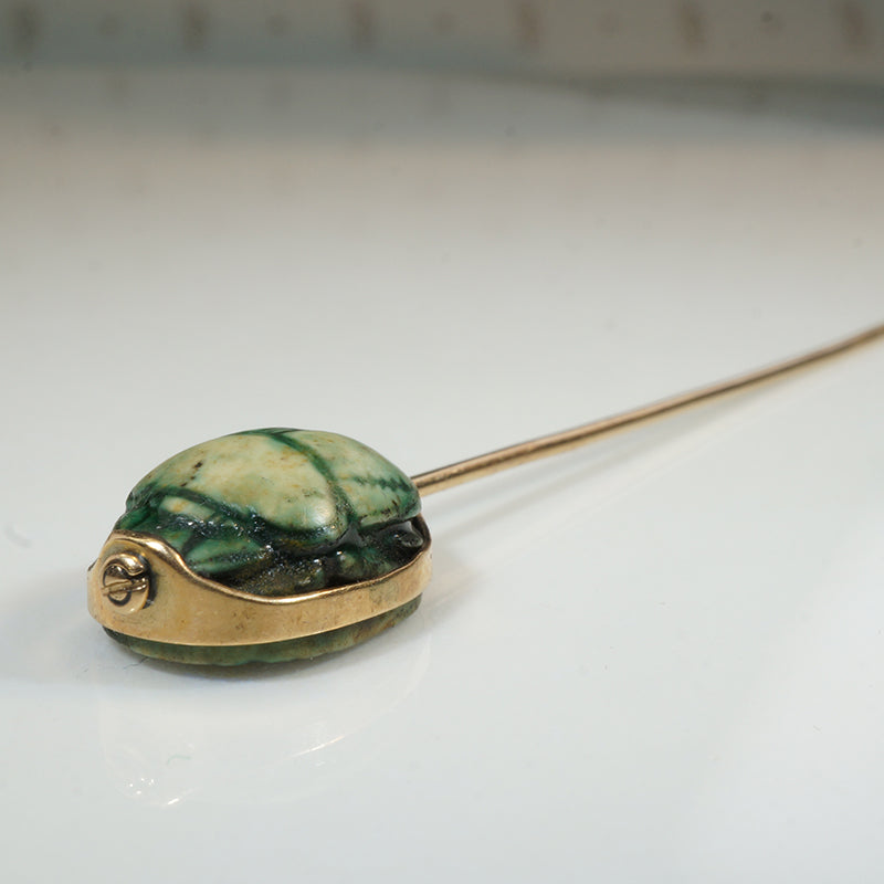 Beautiful Antique Scarab Stick Pin