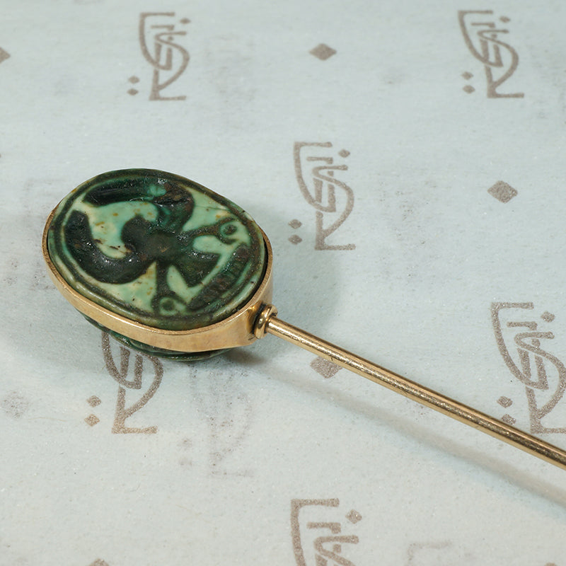 Beautiful Antique Scarab Stick Pin