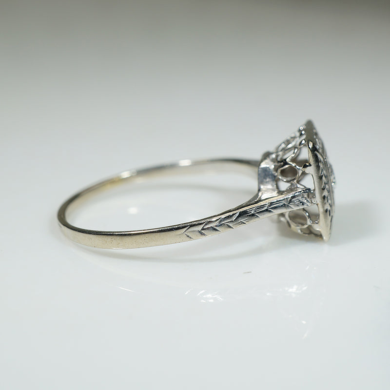 Pretty Square Deco Diamond Ring