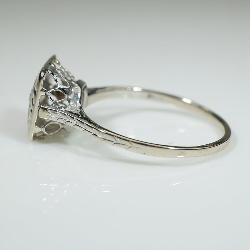 Pretty Square Deco Diamond Ring