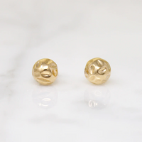 Hammered 6mm Gold Ball Stud Earrings