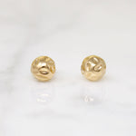 Hammered 6mm Gold Ball Stud Earrings