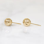 Hammered 6mm Gold Ball Stud Earrings