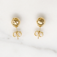 Hammered 6mm Gold Ball Stud Earrings