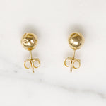 Hammered 6mm Gold Ball Stud Earrings