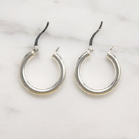 Recycled Sterling Silver 20mm Tube Hoops