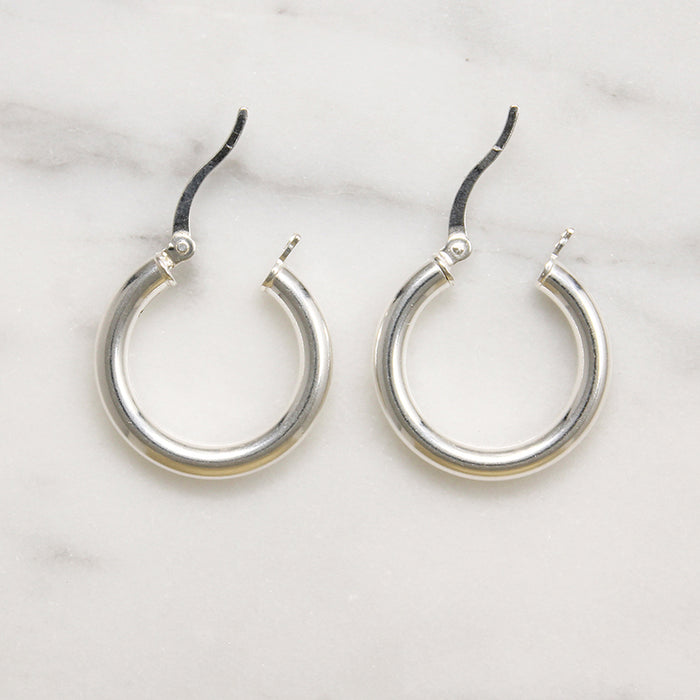 Recycled Sterling Silver 20mm Tube Hoops