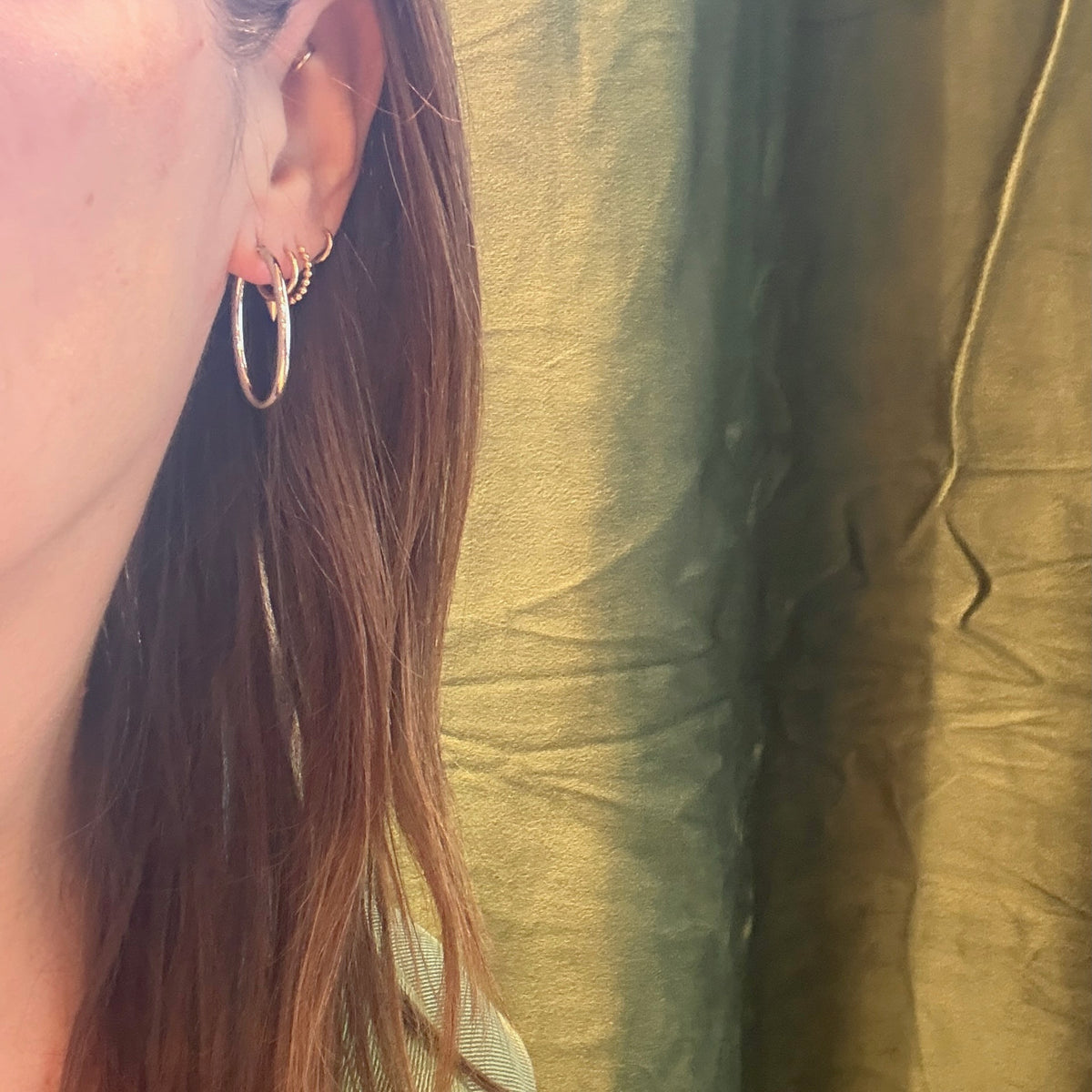 Recycled Sterling Silver 28mm Oval Tube Hoops