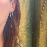 Recycled Sterling Silver 28mm Oval Tube Hoops
