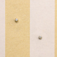 Tiny 14k Gold Bezel Diamond Studs
