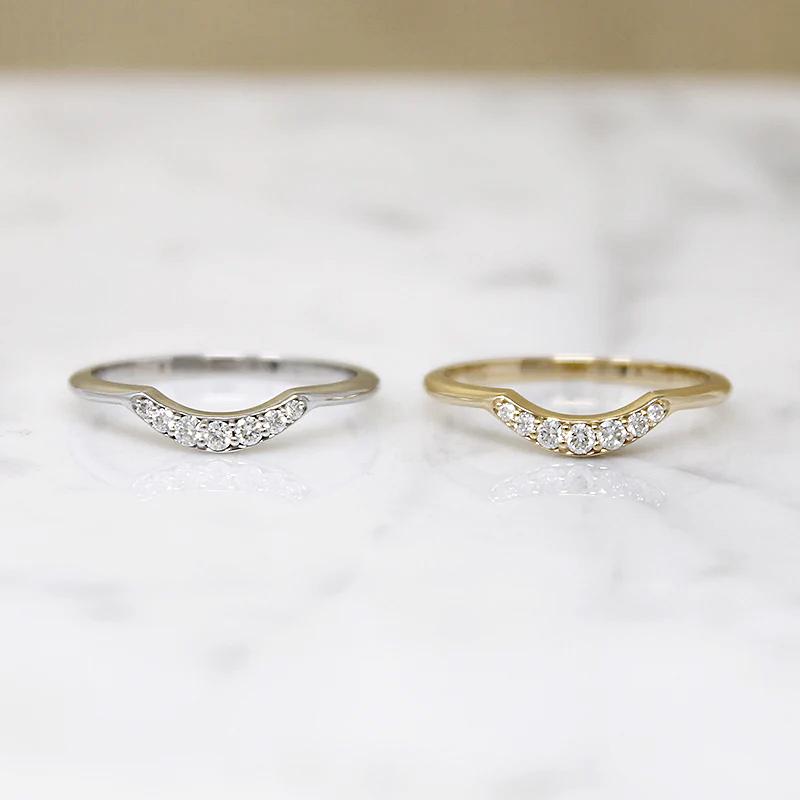 Sparkling Diamond Nesting Band in Recycled Gold