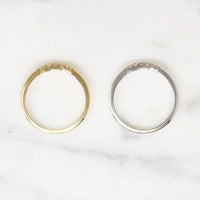 Curved Diamond Band in Recycled Gold
