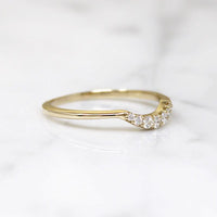 Curved Diamond Band in Recycled Gold