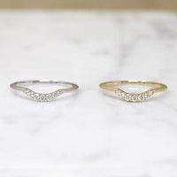 Curved Diamond Band in Recycled Gold