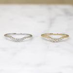 Curved Diamond Band in Recycled Gold