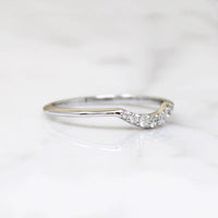 Curved Diamond Band in Recycled Gold
