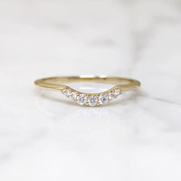 Curved Diamond Band in Recycled Gold