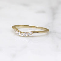 Curved Diamond Band in Recycled Gold