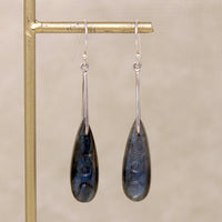 Fantastical Moon Phase Carved Labradorite Earrings