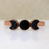 Artisan Black Tourmaline & Copper Moon Phase Cuff