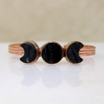 Artisan Black Tourmaline & Copper Moon Phase Cuff